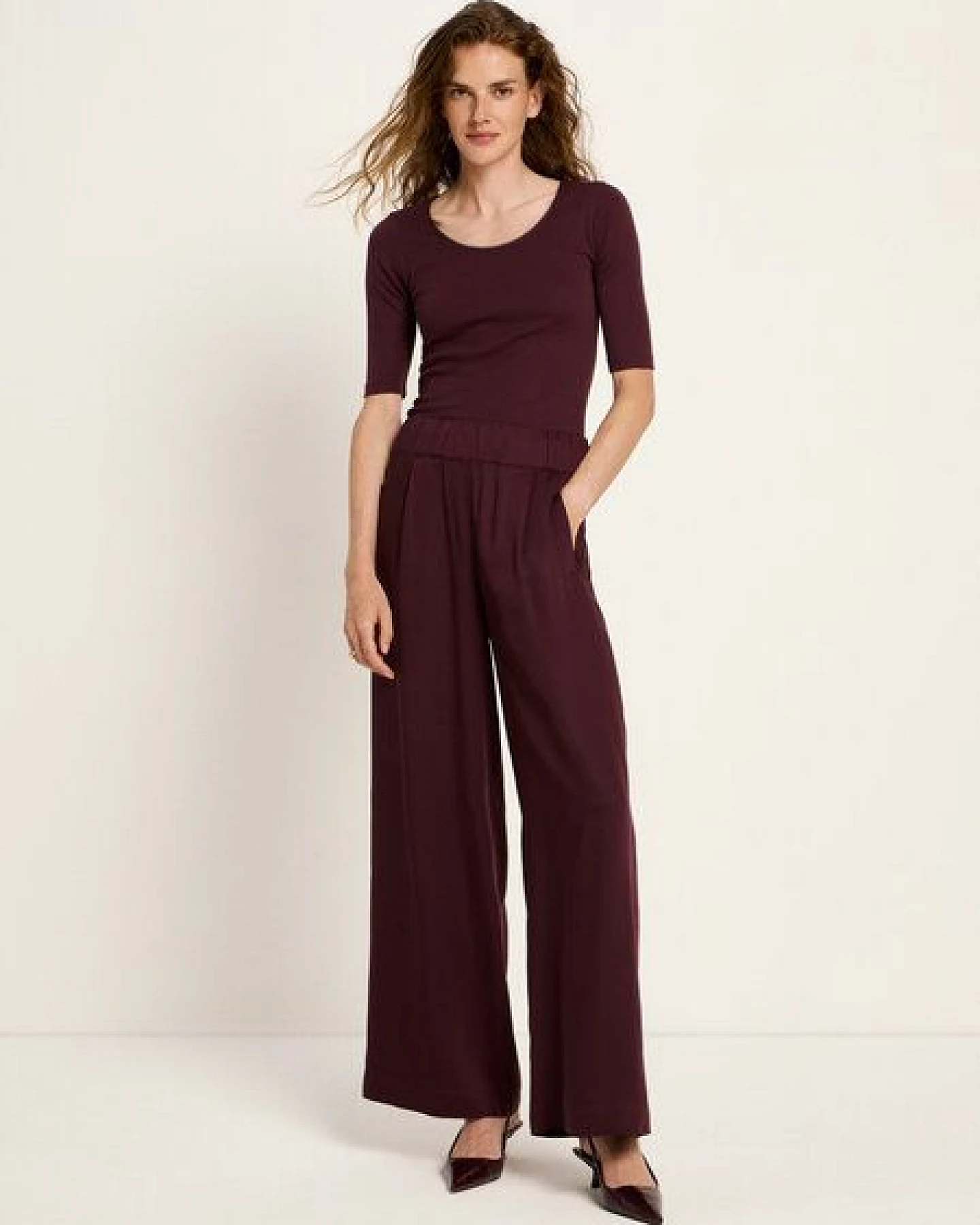 LANIUS Hose mit weitem Bein aus TENCEL – Ansicht 2