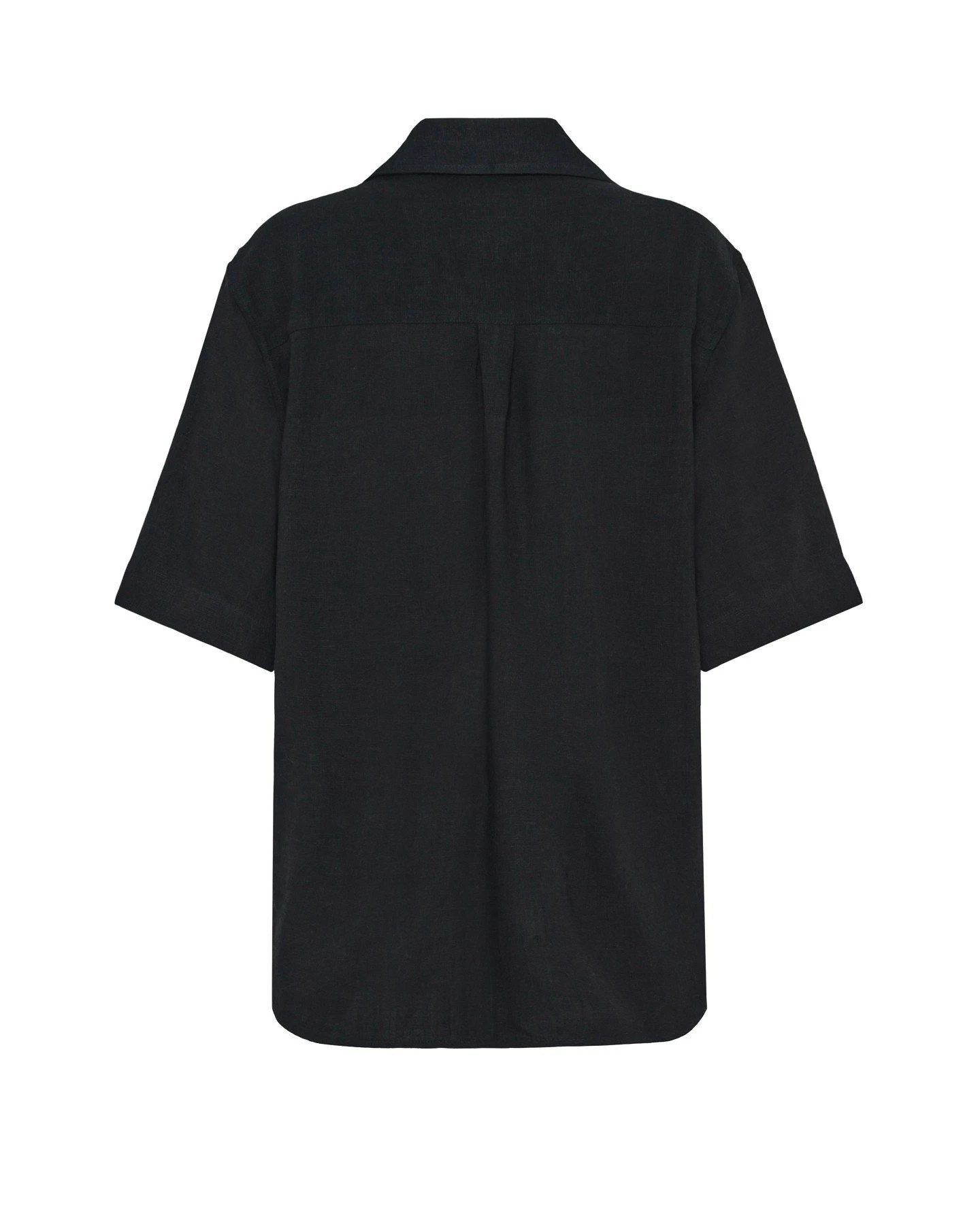Bluse Loose Linen Mix Schwarz – Ansicht 4