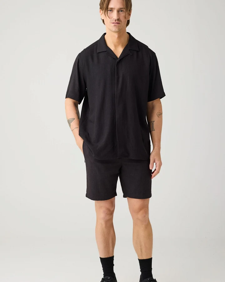 Shorts Fig Loose Linen Mix Schwarz