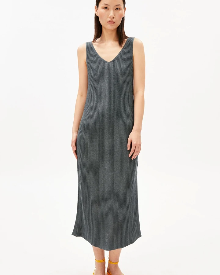 Kleid Knit Linen Blend Grau