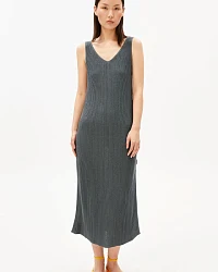Produktseite: Kleid Knit Linen Blend Grau