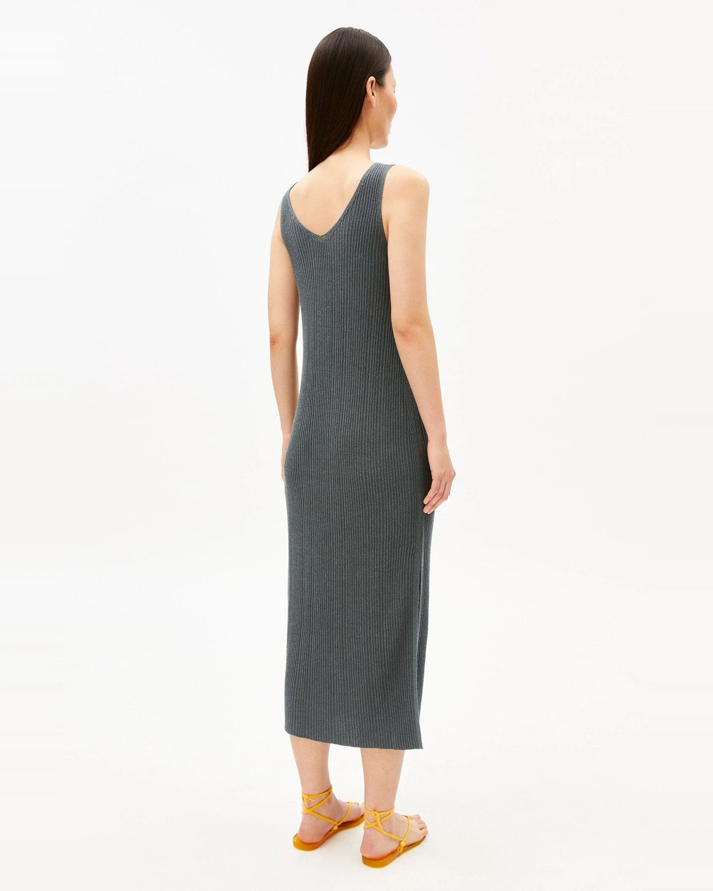 Kleid Knit Linen Blend Grau – Ansicht 2