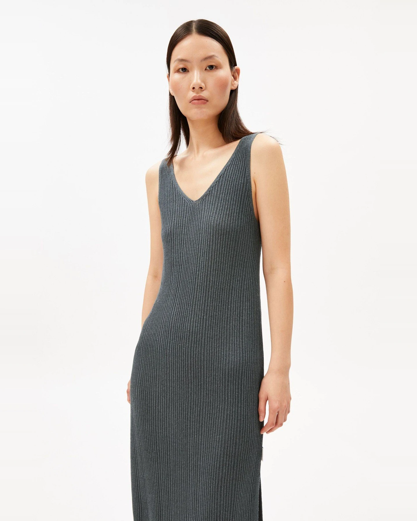 Kleid Knit Linen Blend Grau – Ansicht 4