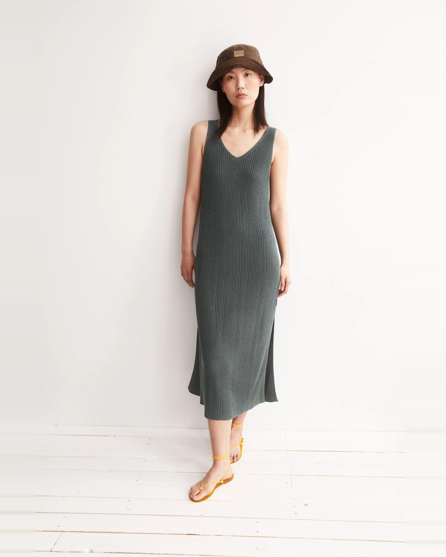 Kleid Knit Linen Blend Grau – Ansicht 5