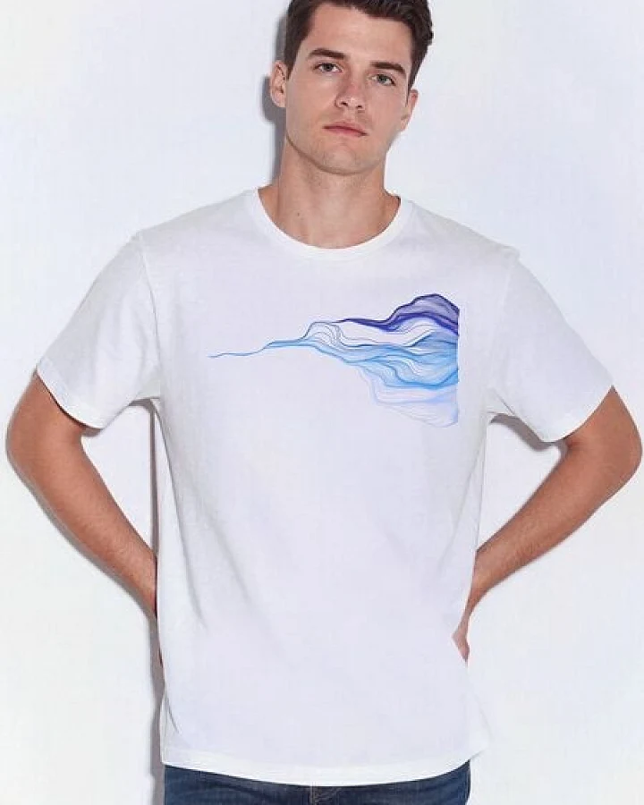 Kultgut T-Shirt mit Motiv / Welle