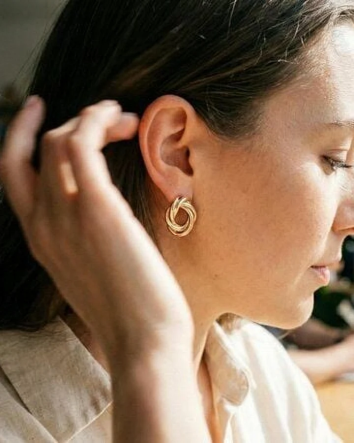 noca Love Knot Ohrstecker (12mm)- Vintage Twist Ohrringe Gold