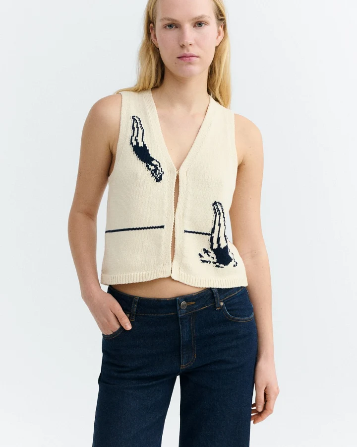 Strickweste Robbie Swimmers Off White