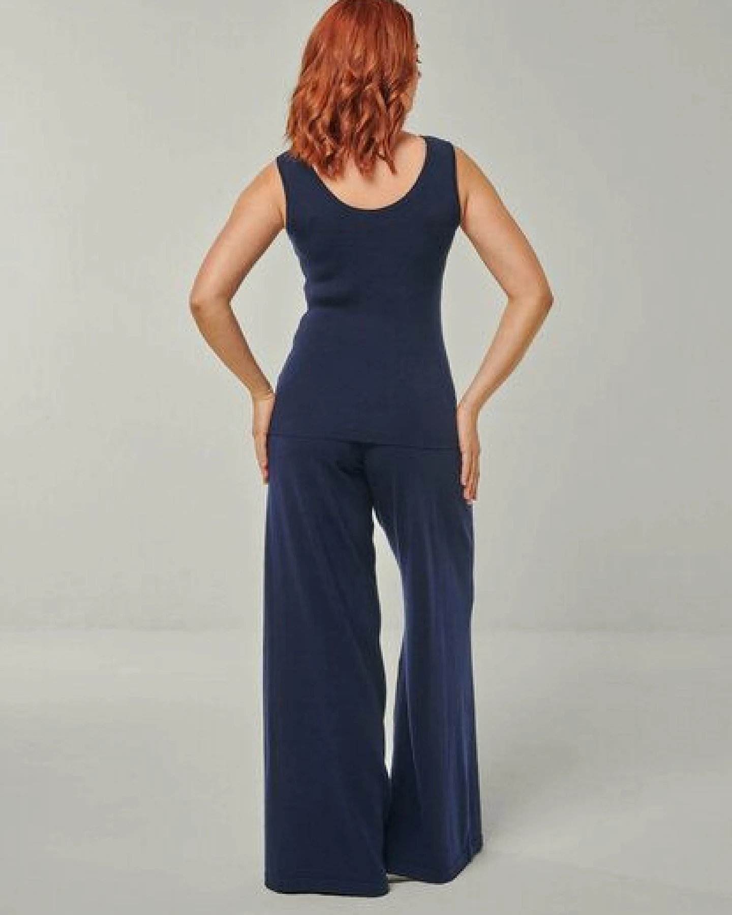 YOU LOOK PERFECT Merino Loungewear Set "Stricktop Blossom & weite Strickhose Bailey" – Ansicht 3