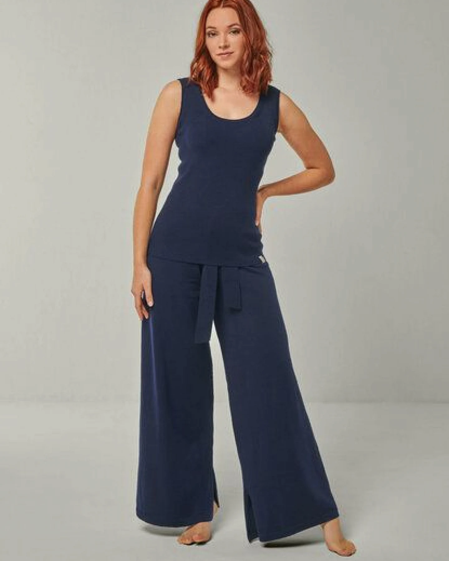 YOU LOOK PERFECT 100% Merino Rippen-Stricktop "Blossom" – Ansicht 3