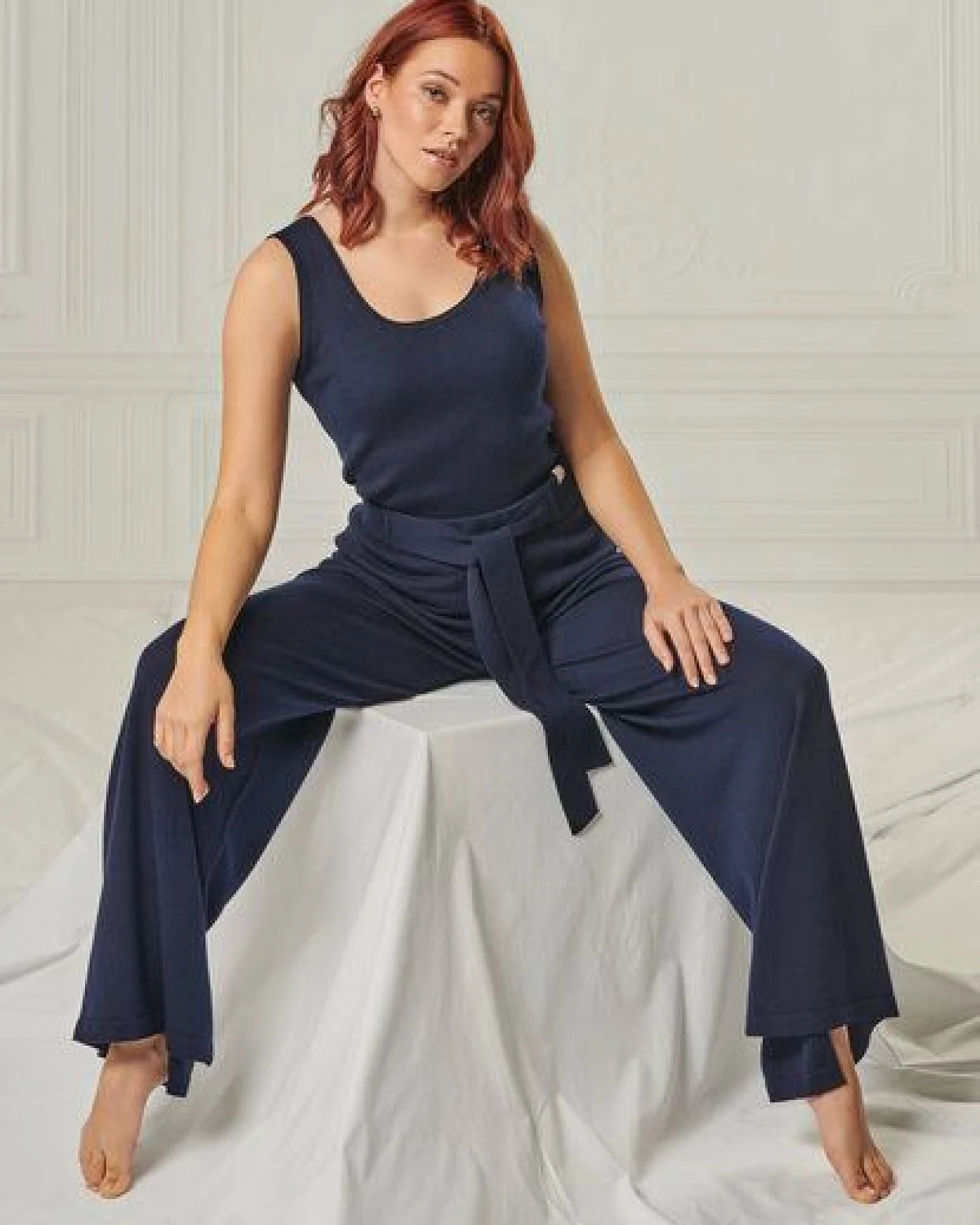 YOU LOOK PERFECT 100% Merino Rippen-Stricktop "Blossom" – Ansicht 2