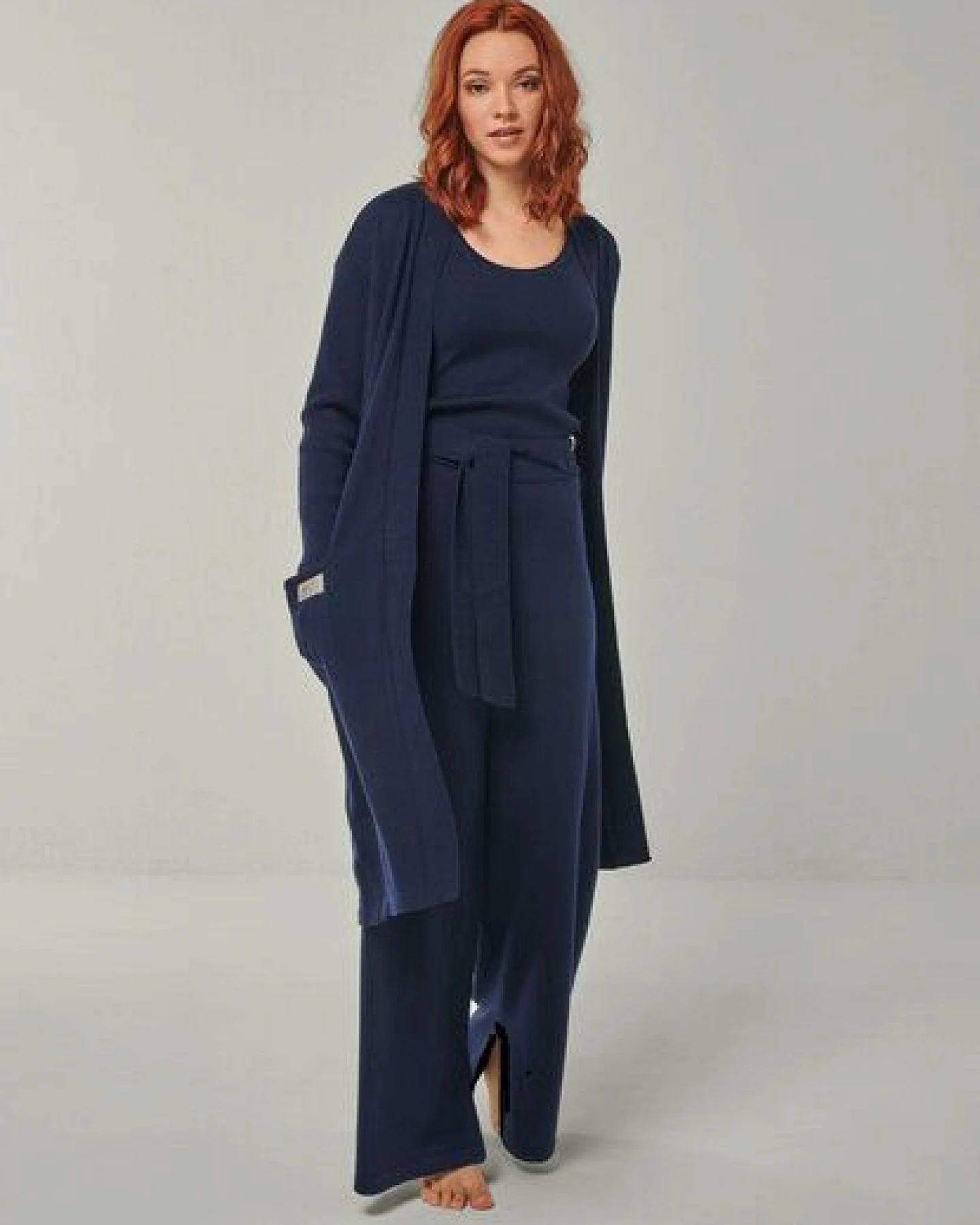 YOU LOOK PERFECT 100% Merino langer Cardigan mit Taschen "Blossom" – Ansicht 3