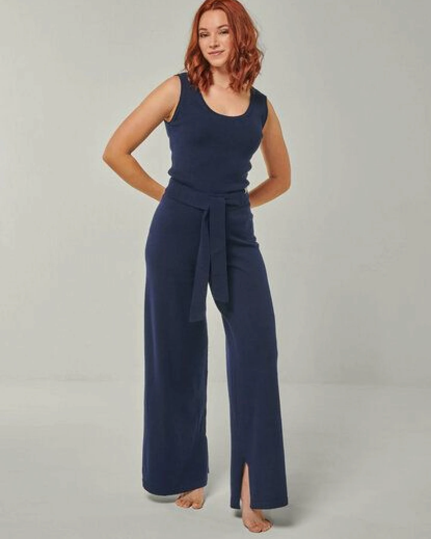 YOU LOOK PERFECT 100% Merino weite Strickhose mit Schleife "Bailey" – Ansicht 3