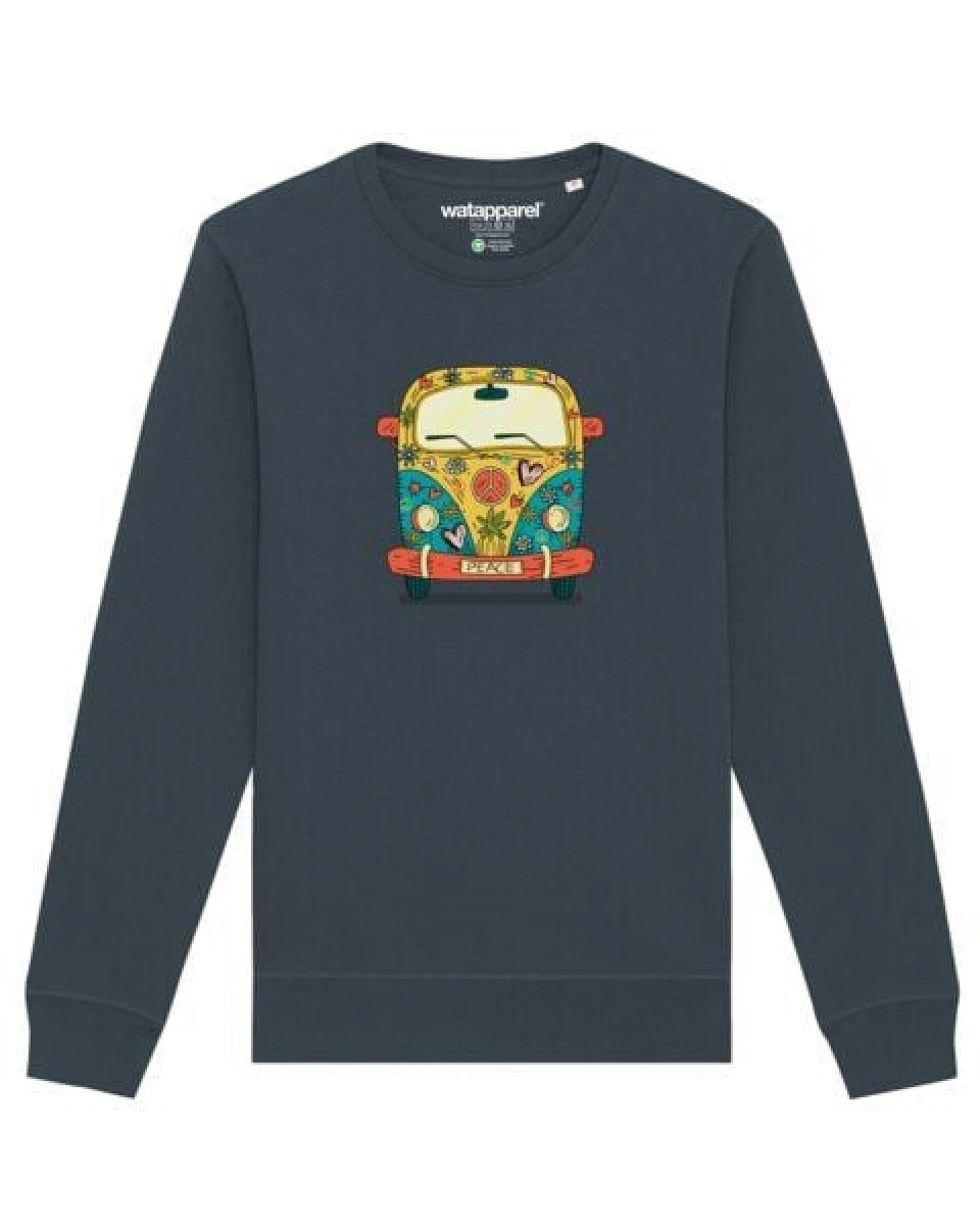 watapparel Sweatshirt Unisex Hippies Bus – Ansicht 2