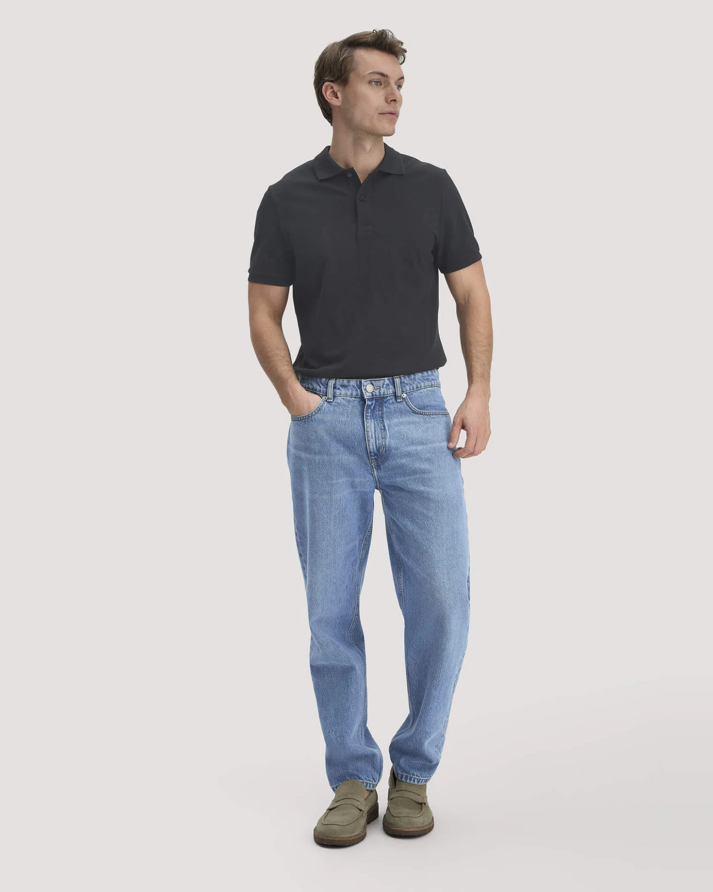 hessnatur Herren Piqué Polo Regular aus Bio-Baumwolle - schwarz - Größe 46 – Ansicht 2