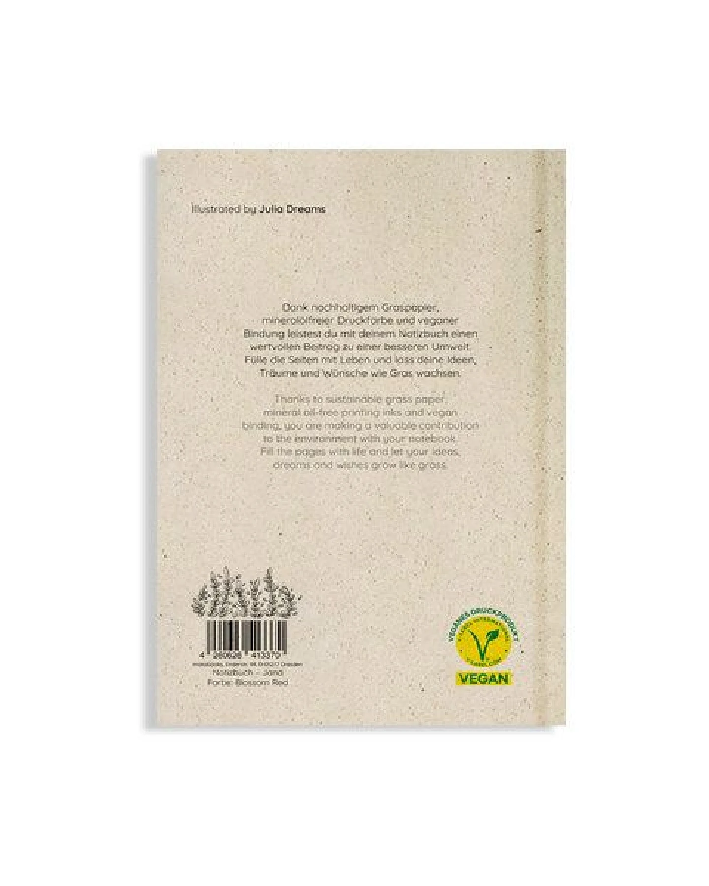 matabooks® Nachhaltiges A5 Notizbuch/Tagebuch/Skizzenbuch aus Graspapier – Jana – Ansicht 3