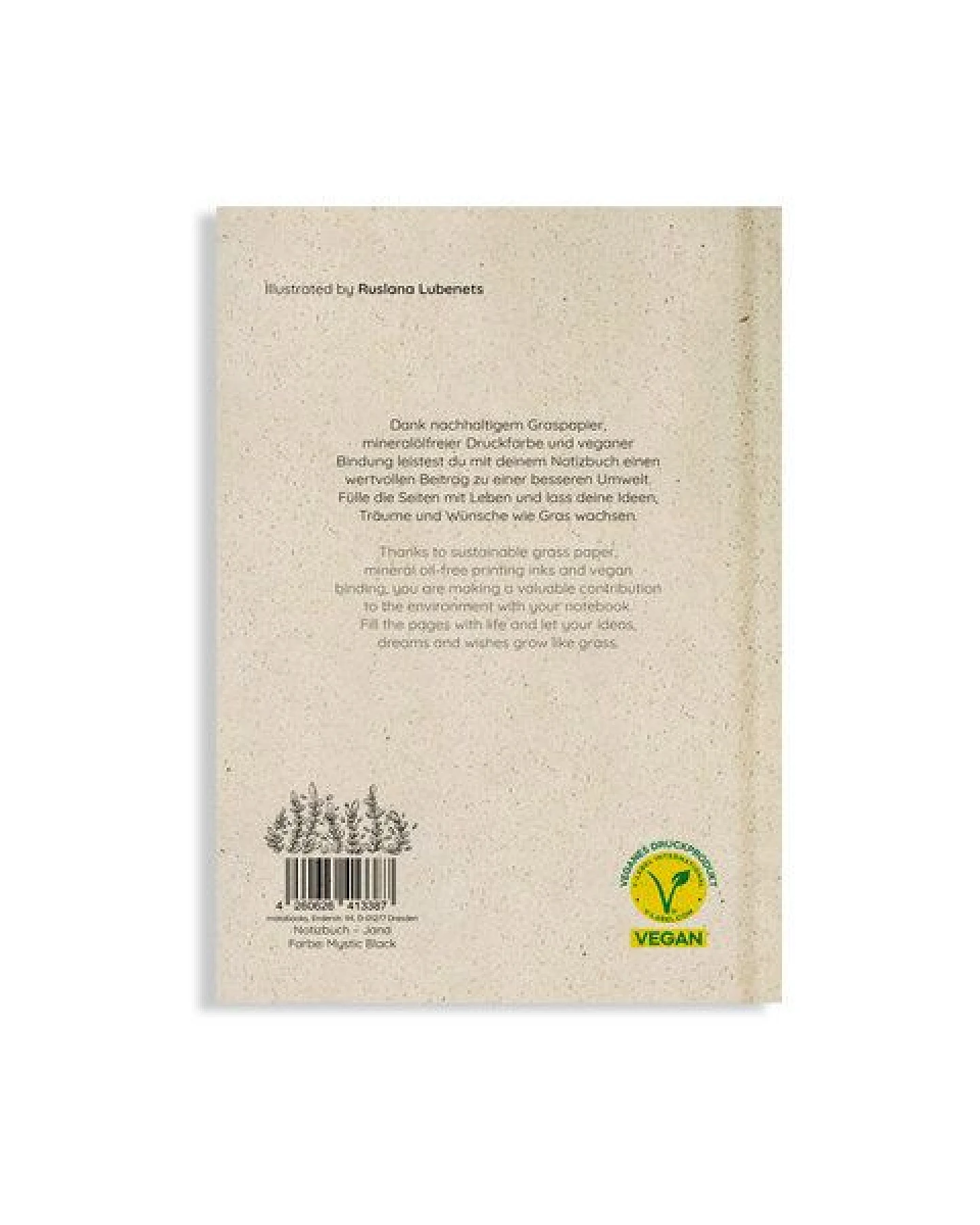 matabooks® Nachhaltiges A5 Notizbuch/Tagebuch/Skizzenbuch aus Graspapier – Jana – Ansicht 3