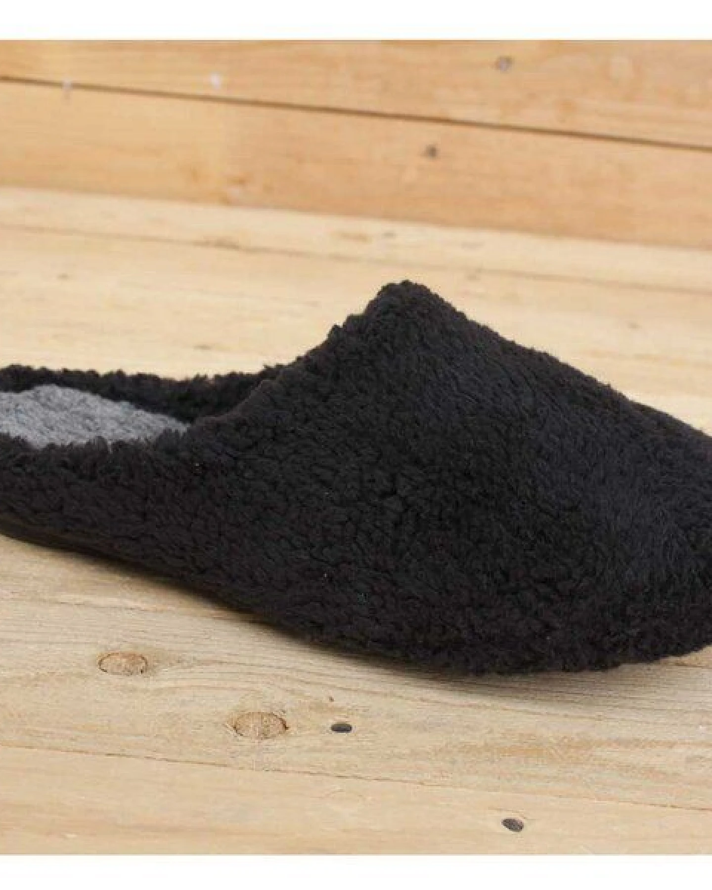 Grand Step Shoes Vegane Hausschuhe Furry Winter schwarz – Ansicht 2