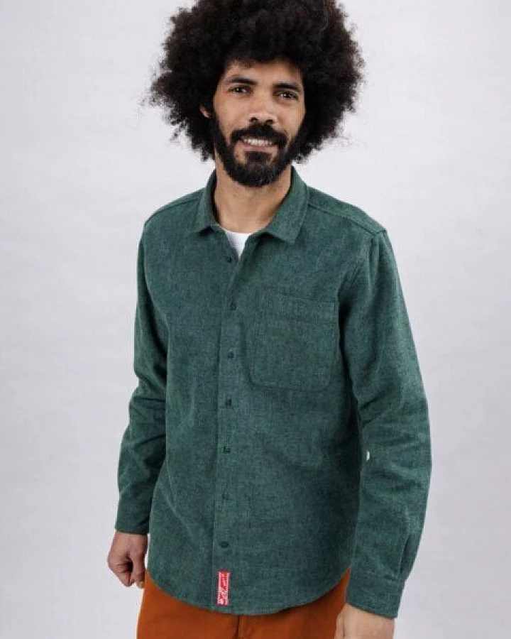 Brava Fabrics Pizza Flanell Overshirt Grün