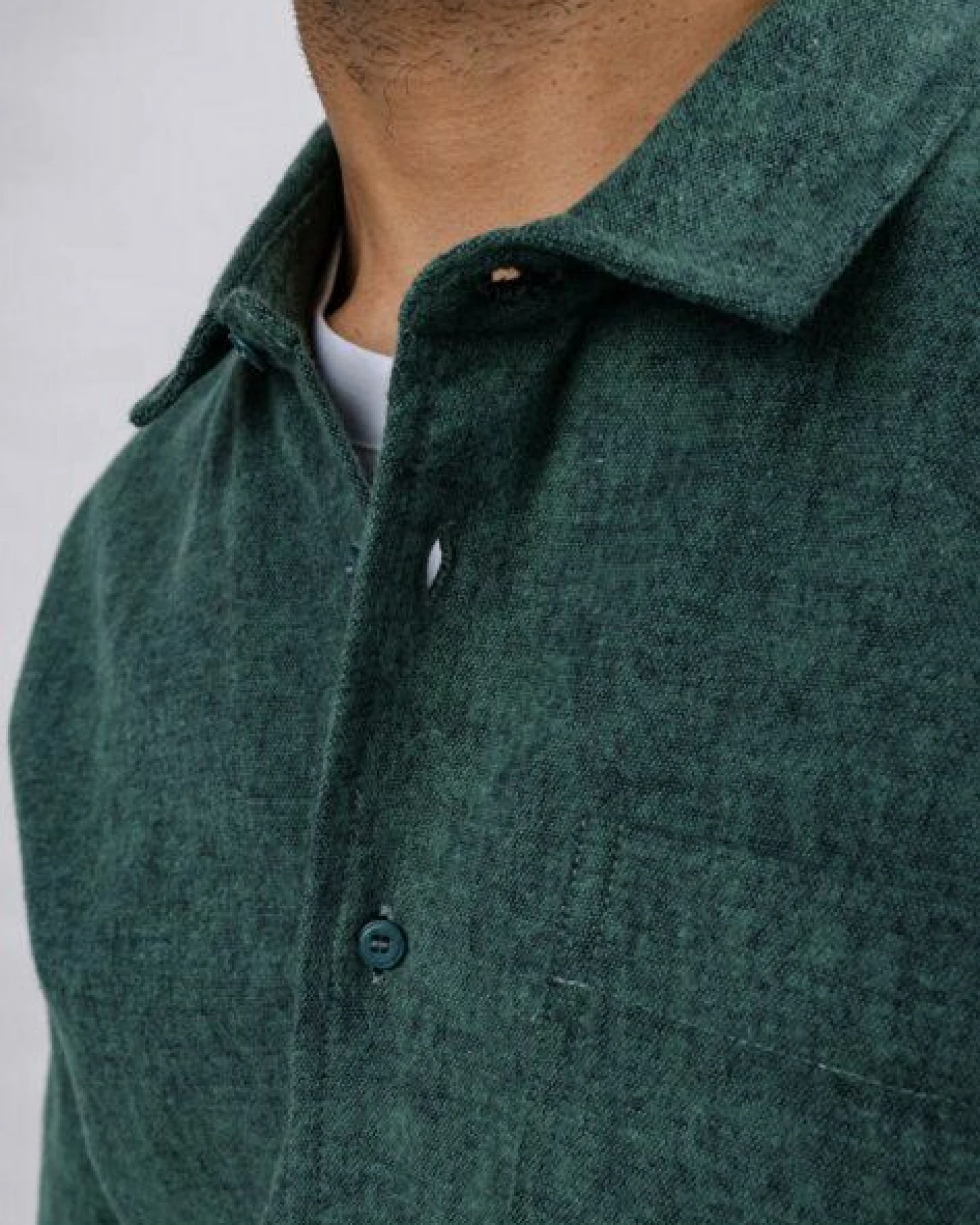 Brava Fabrics Pizza Flanell Overshirt Grün – Ansicht 4