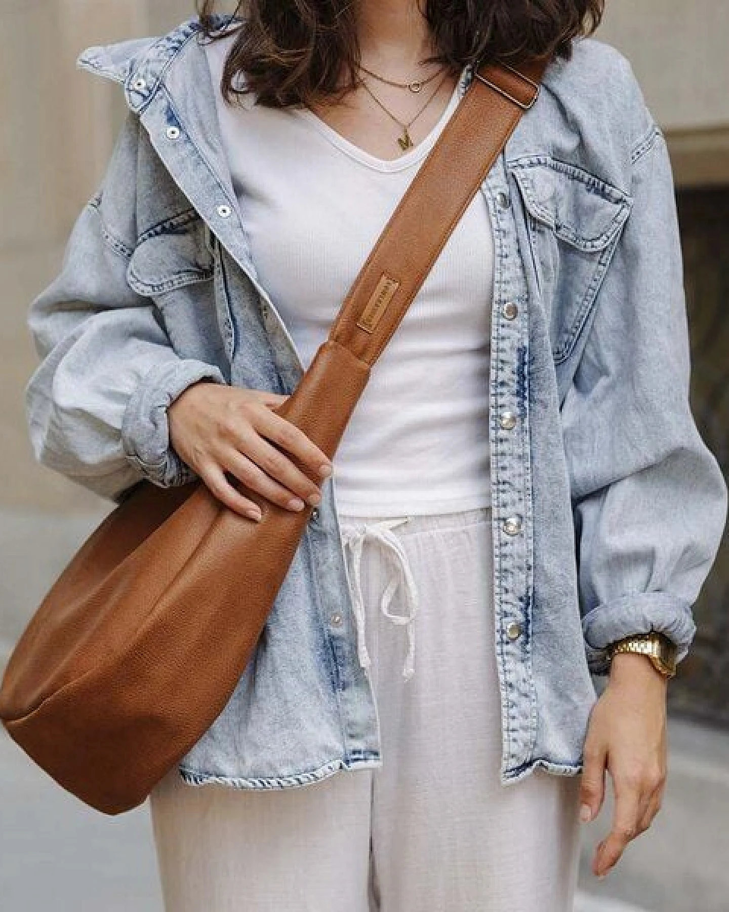 BOWLEANIES TASCHEN Moon Bag XXL aus Lederfaserstoff – Ansicht 2