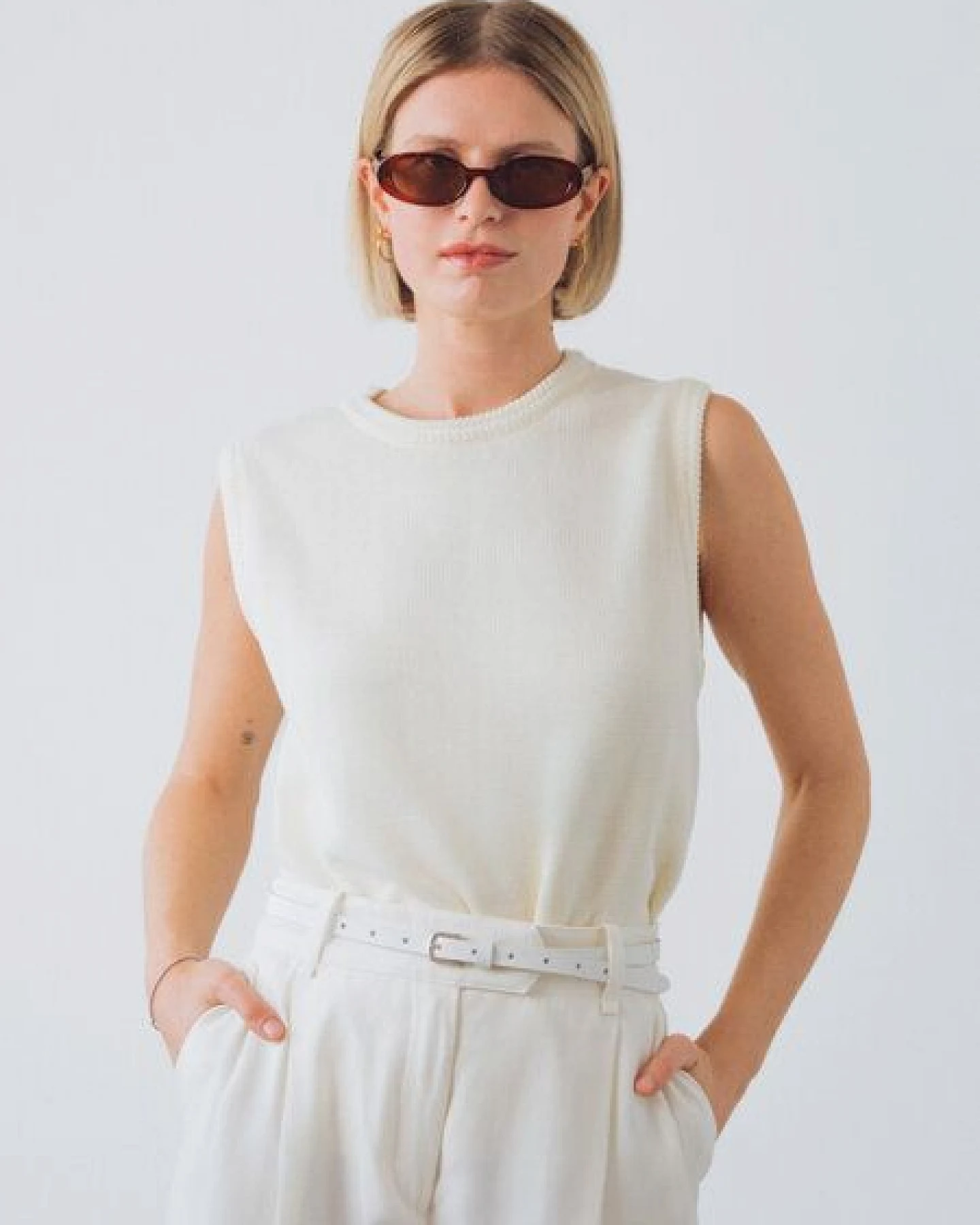 Honest Basics Damen Strick-Tanktop aus 100% Bio-Baumwolle – Ansicht 2