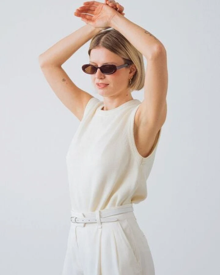 Honest Basics Damen Strick-Tanktop aus 100% Bio-Baumwolle