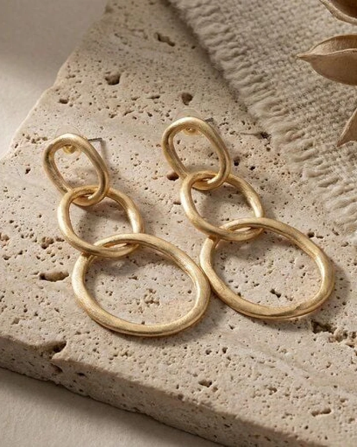 noca Große geometrische Statement-Creolen (60mm) – 14k Vergoldet