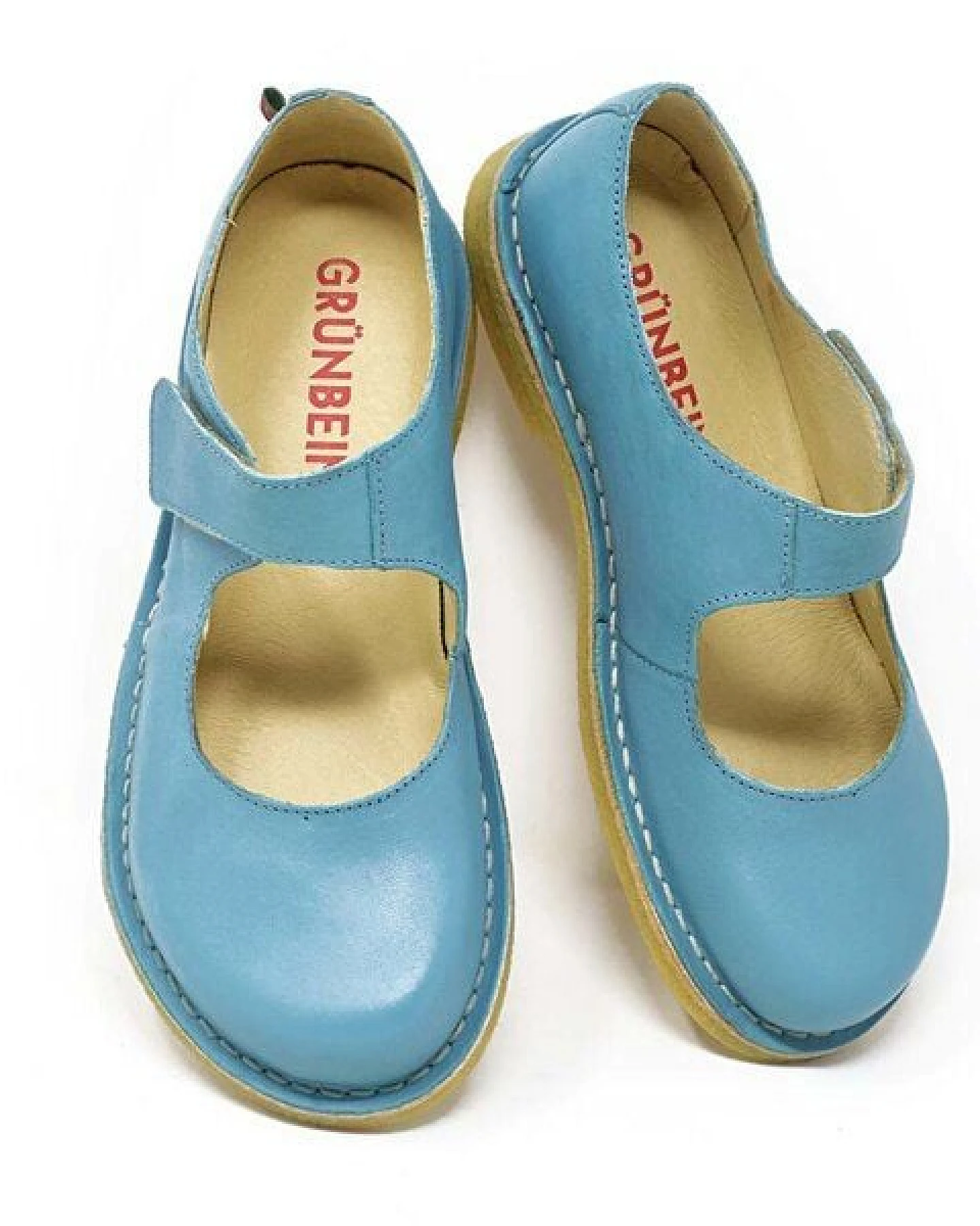 Grünbein Shoes Spangen-Ballerinas Gerda Naturform blau – Ansicht 2