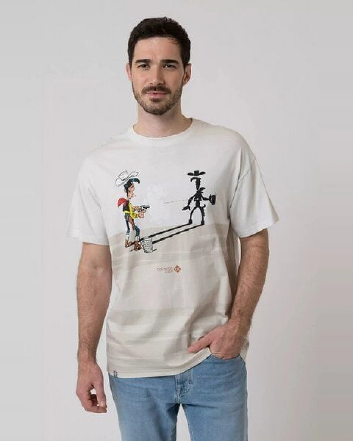 Bavarian Caps Herren T-Shirt Lucky Luke: Schatten - Beige