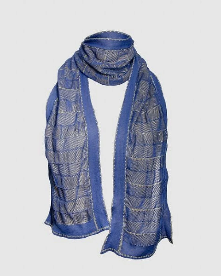 LANARTO slow fashion Sommerschal Shine zweifarbig aus Bio-Baumwolle Feinstrick made in germany