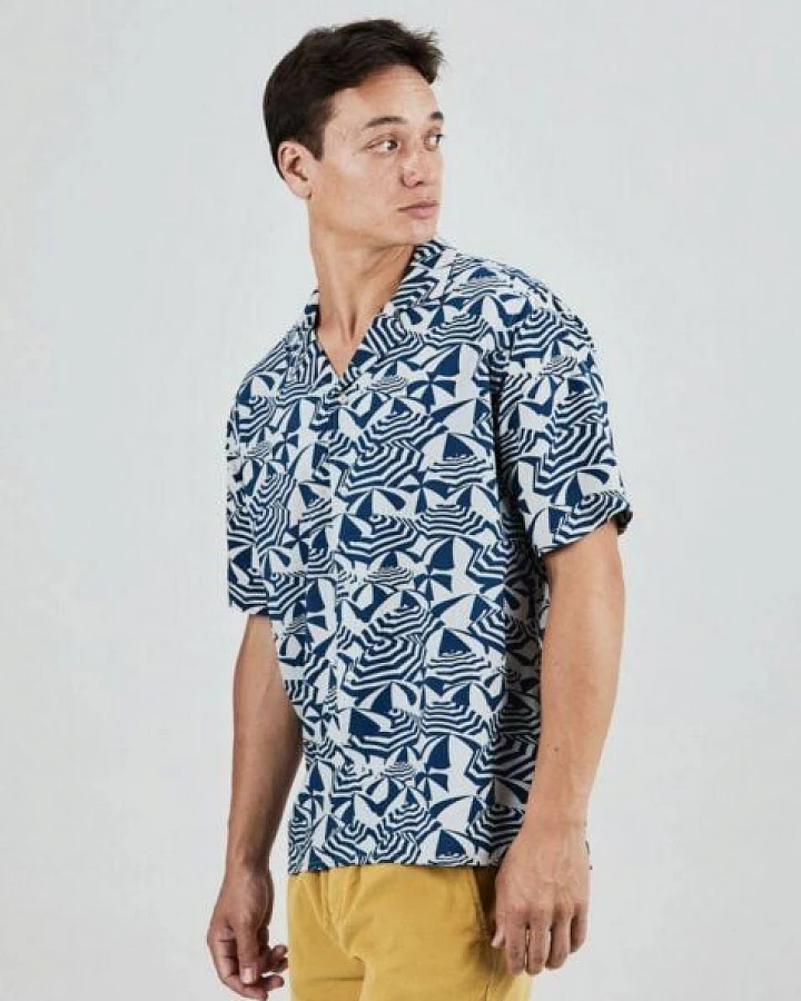 Brava Fabrics Sombrillas Aloha-Hemd Blau