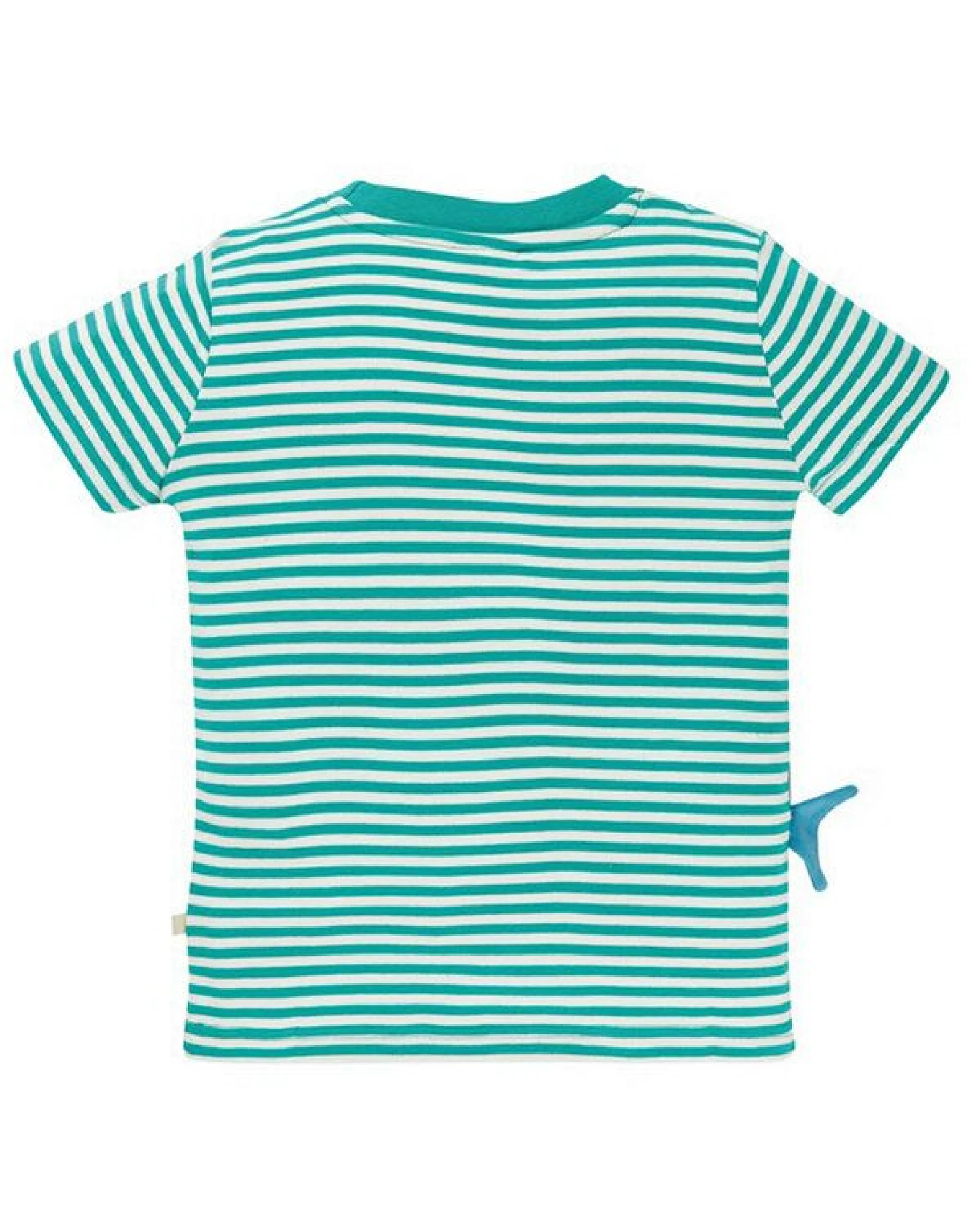 Frugi T-Shirt Hai Joshua in smaragdgrün-weiss gestreift – Ansicht 2