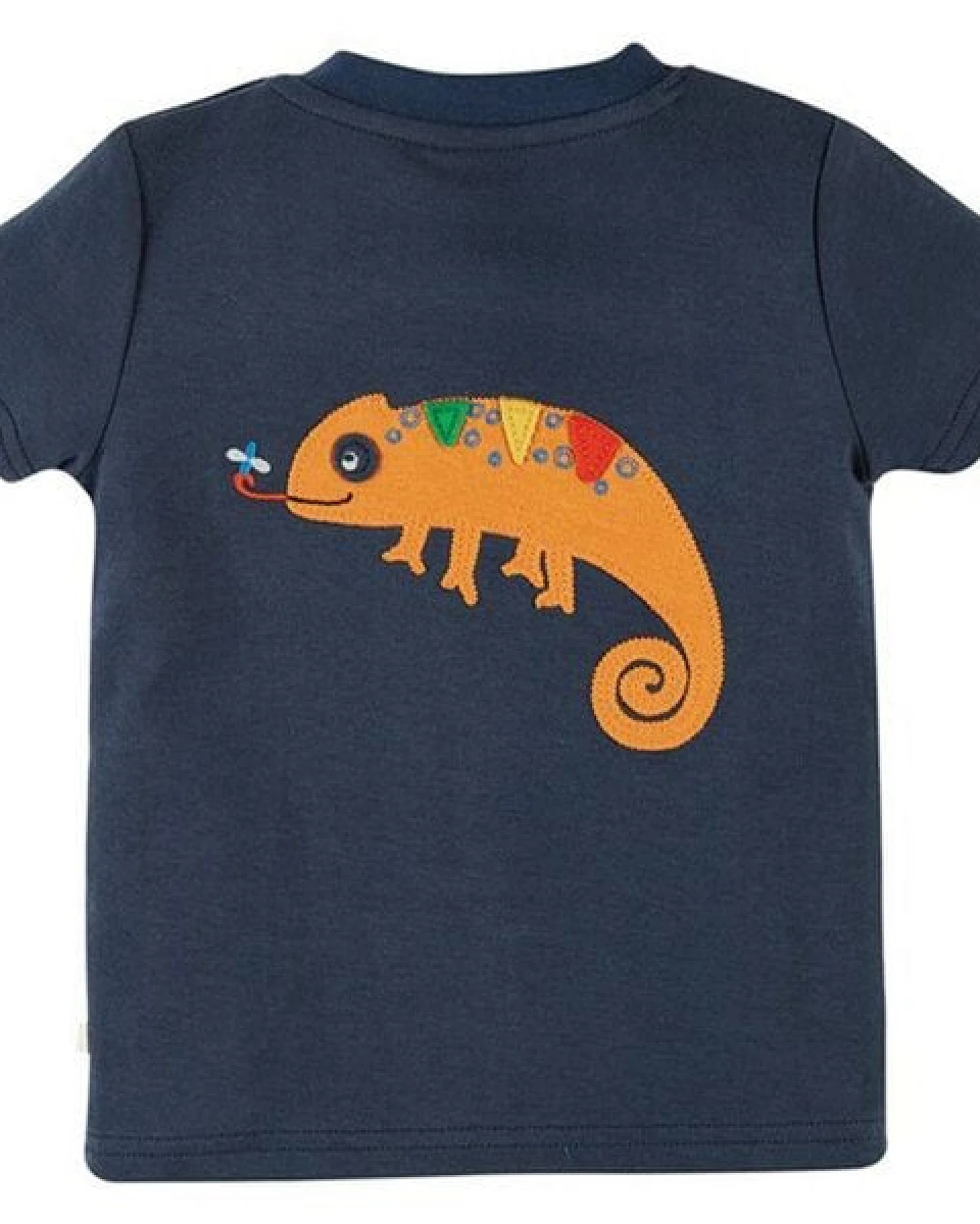 Frugi T-Shirt Chamäleon Applikation auf Vorder- und Rückseite – Ansicht 4