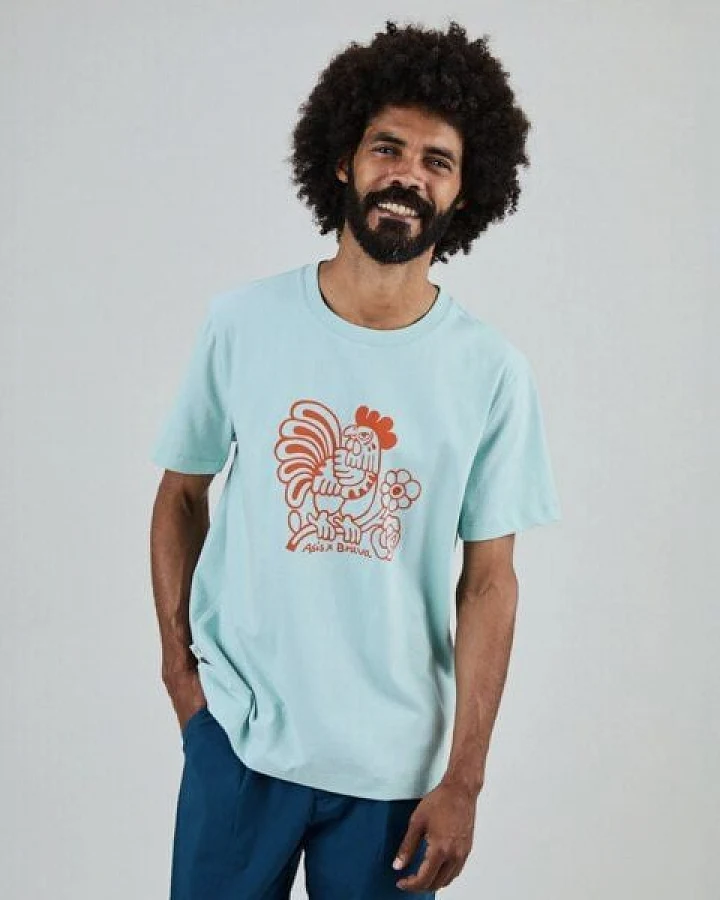 Brava Fabrics Asis Percales Kikiriki Oversize T-Shirt Blau