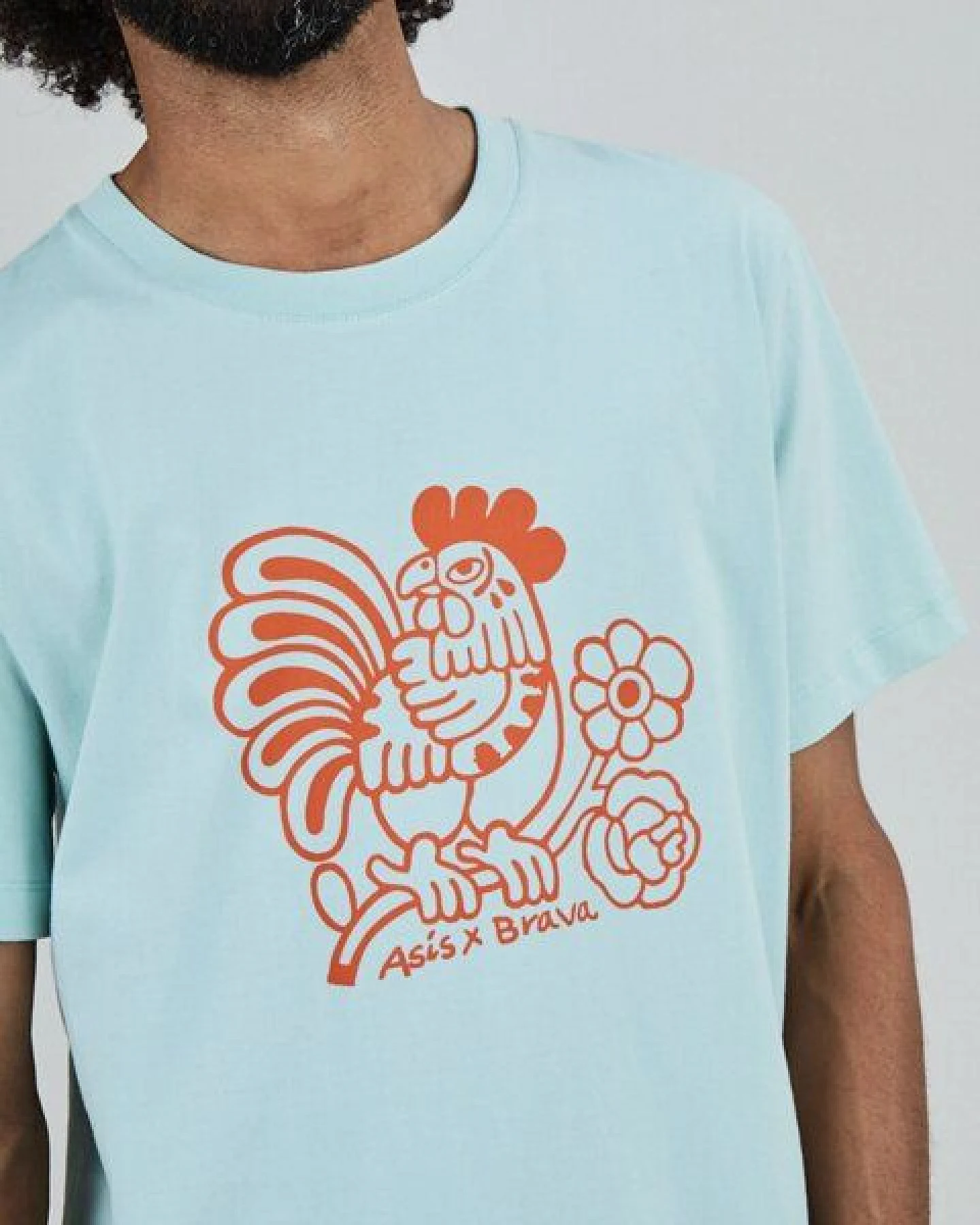Brava Fabrics Asis Percales Kikiriki Oversize T-Shirt Blau – Ansicht 2