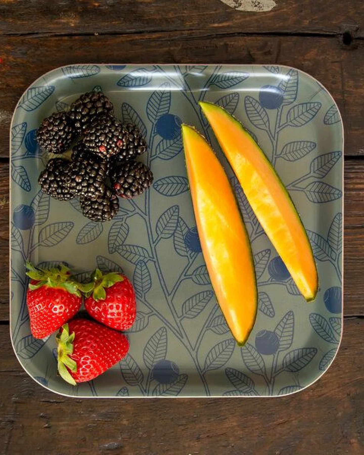Cmig kleines Tablett Blaubeeren 20x20cm / Kinderteller / Tischorganizer /Schlüsselablage – Ansicht 3