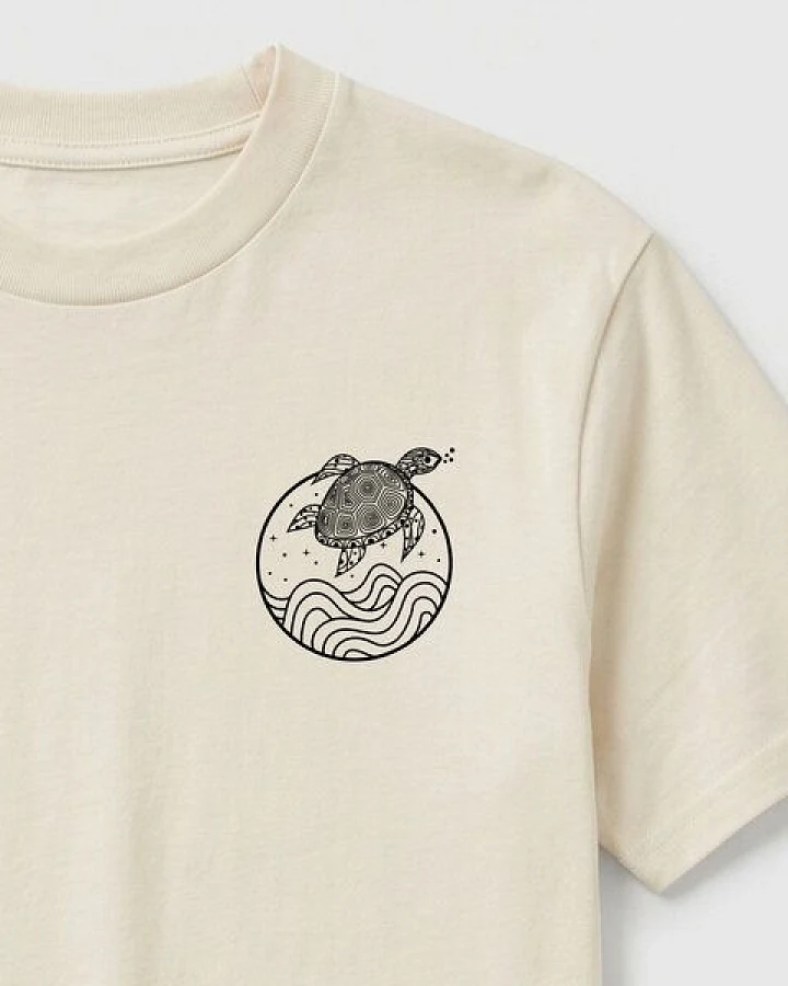 vis wear Schildkröte zwischen Ozean und Wellen - Pure Natural Bio Baumwolle Shirt