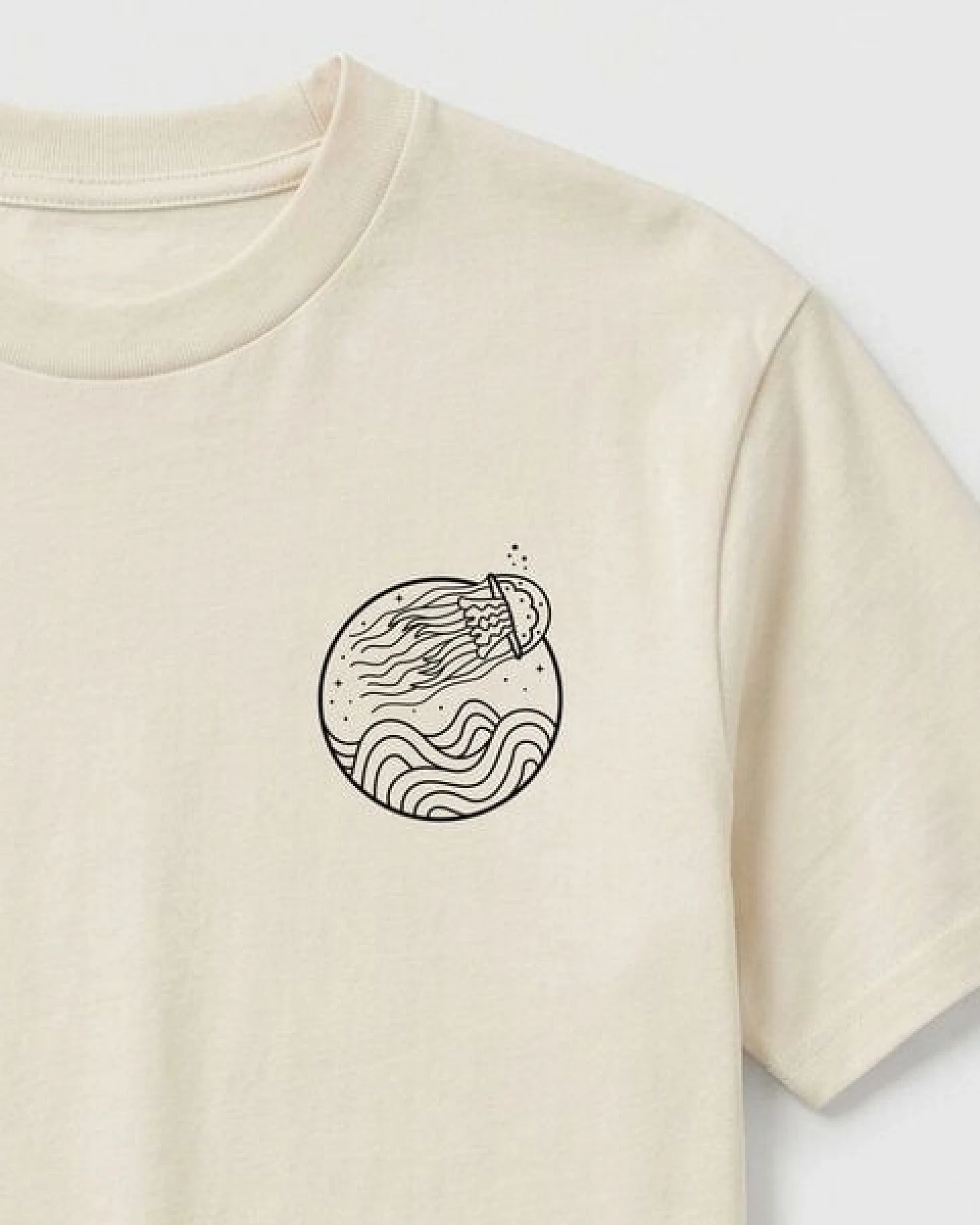 vis wear Qualle zwischen Ozean und Wellen - Pure Natural Bio Baumwolle Shirt – Ansicht 2