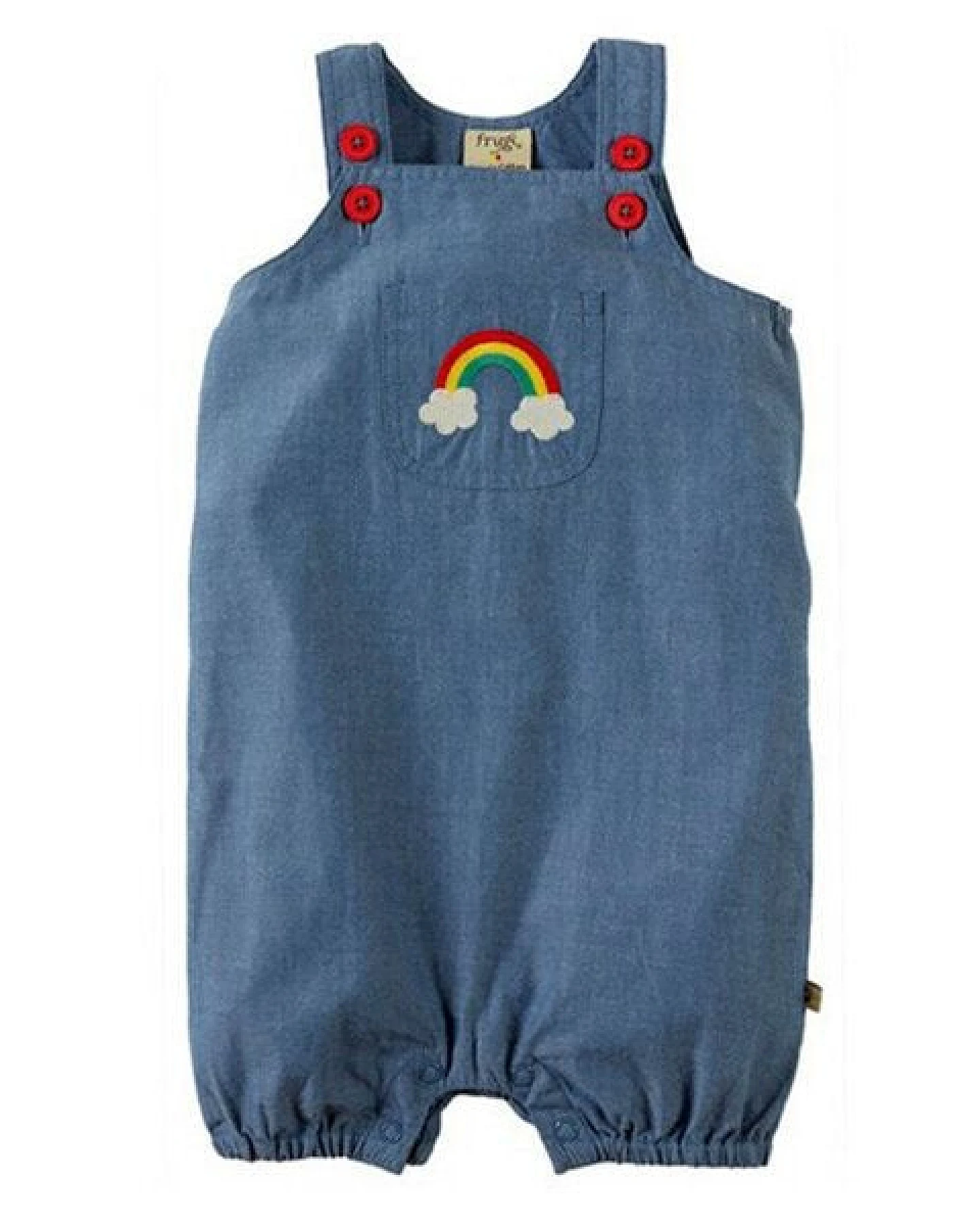 Frugi Latzhose Rainbow blau denim Sommerhose – Ansicht 3