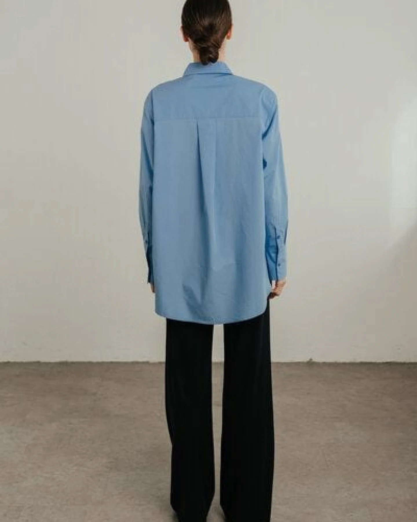 Sonho Stories Langärmeliges Oversized Hemd aus Bio-Baumwolle hellblau – Ansicht 3