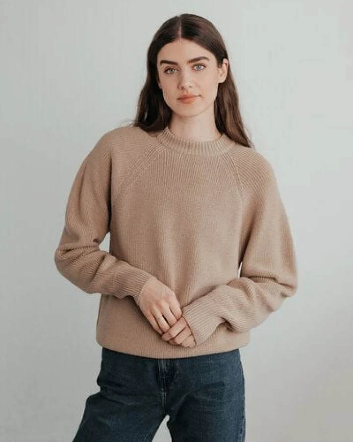 Sonho Stories Strickpullover aus Wolle (Merino) mit Oversized-Passform beige/sand