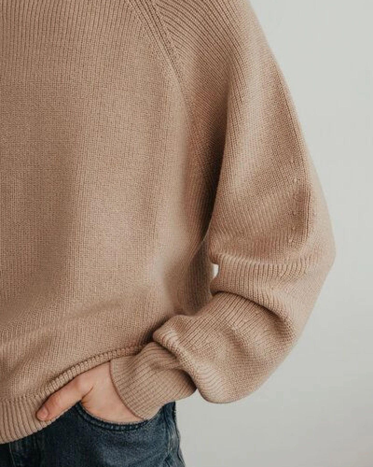 Sonho Stories Strickpullover aus Wolle (Merino) mit Oversized-Passform beige/sand – Ansicht 3