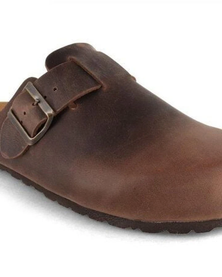Tuffeln Leder-Clogs 'Helgoland' mit Korkfußbett