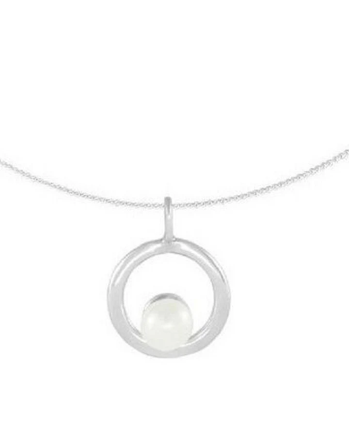 pakilia Silber Kette Schaukelnde Perle Fair-Trade und handmade