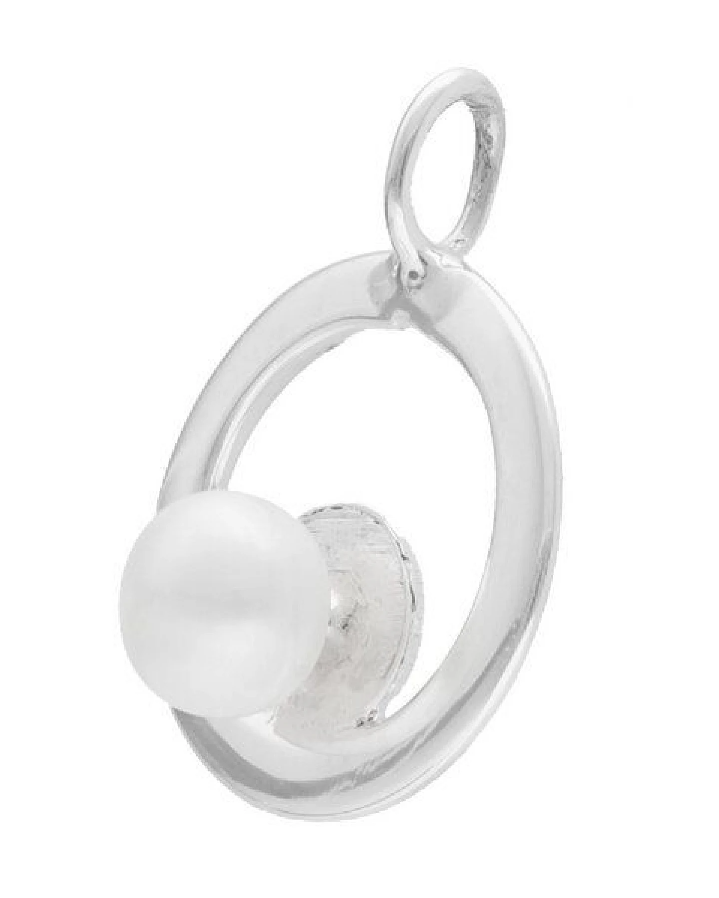 pakilia Silber Kette Schaukelnde Perle Fair-Trade und handmade – Ansicht 2