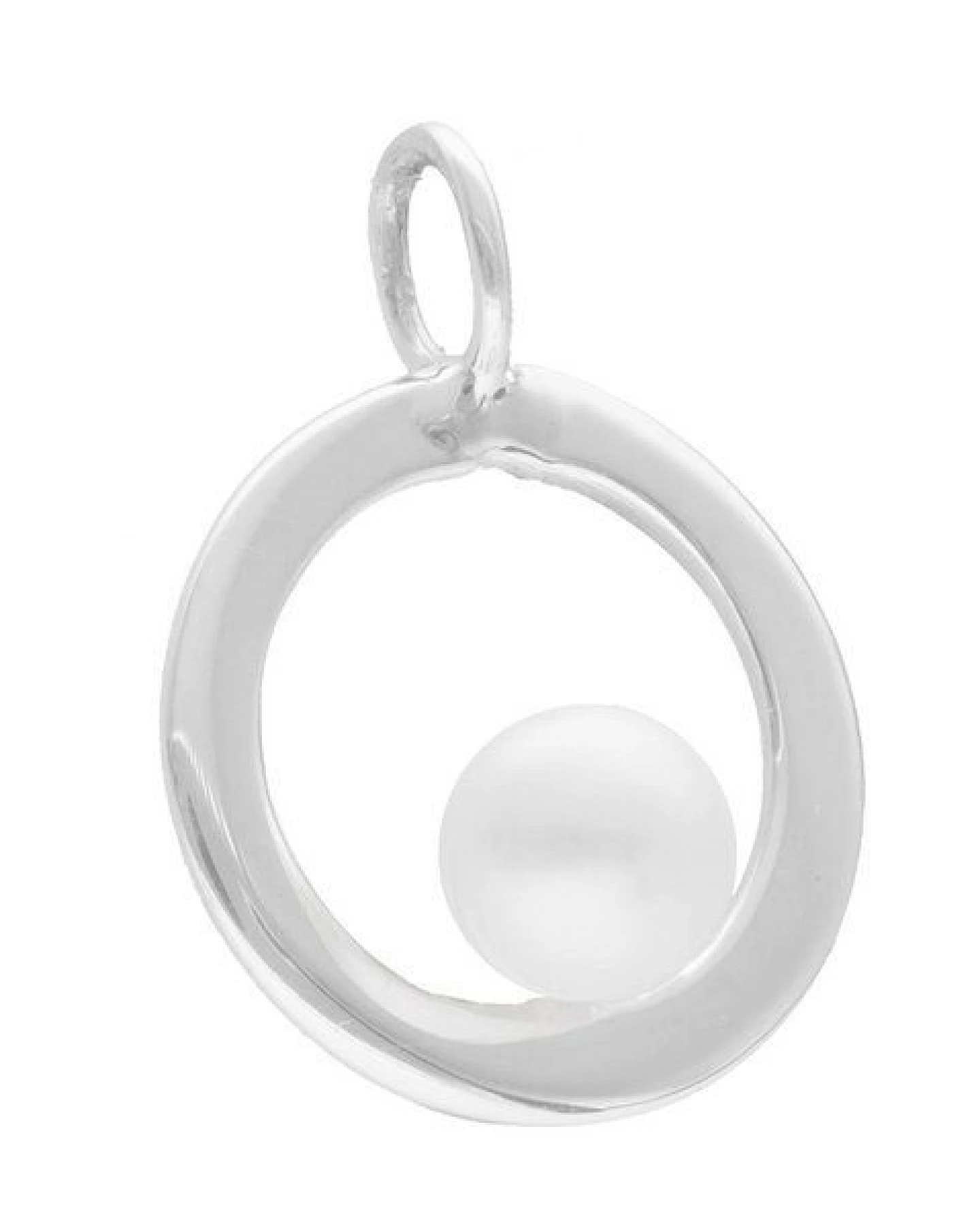 pakilia Silber Kette Schaukelnde Perle Fair-Trade und handmade – Ansicht 3