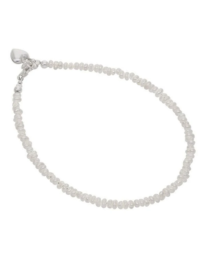 pakilia Silber Perlenarmband Perlen mit Herz-anhänger Fair-Trade und handmade