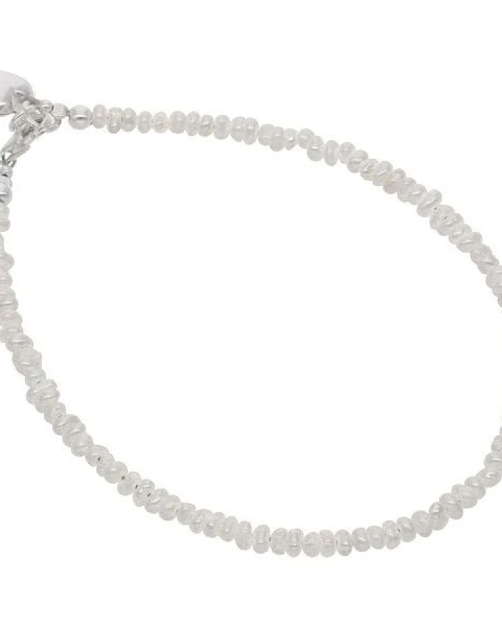 pakilia Silber Perlenarmband Perlen mit Herz-anhänger Fair-Trade und handmade