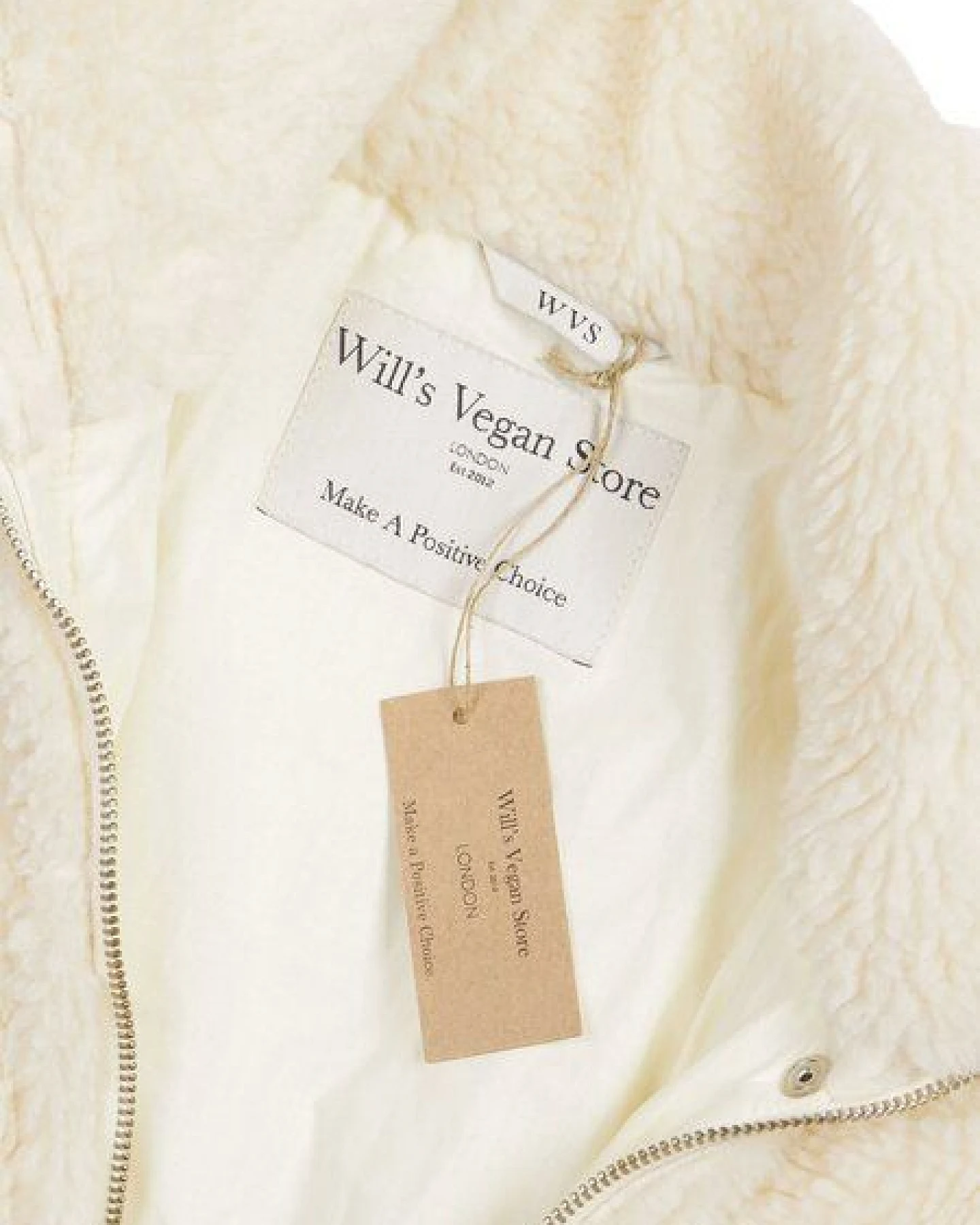 Will's Vegan Shop Recycelte Teddy-Pufferjacke – Ansicht 4