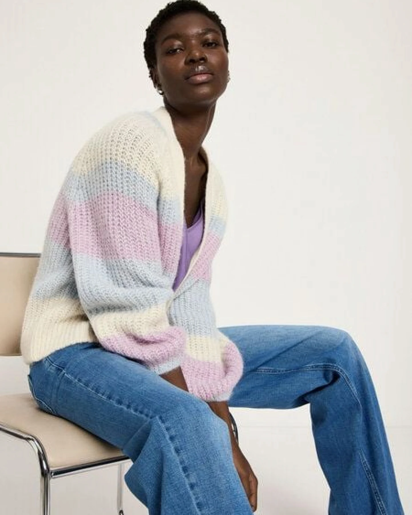 LANIUS Chunky Strickjacke aus Schurwolle und Alpakawolle – Ansicht 2